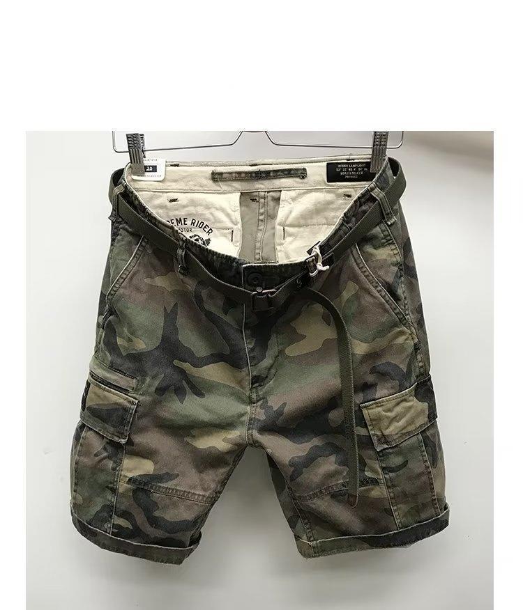 Herren Camouflage Cargo Shorts: Mittellanger Militärstil, Outdoor-Freizeitbekleidung mit mehreren Taschen