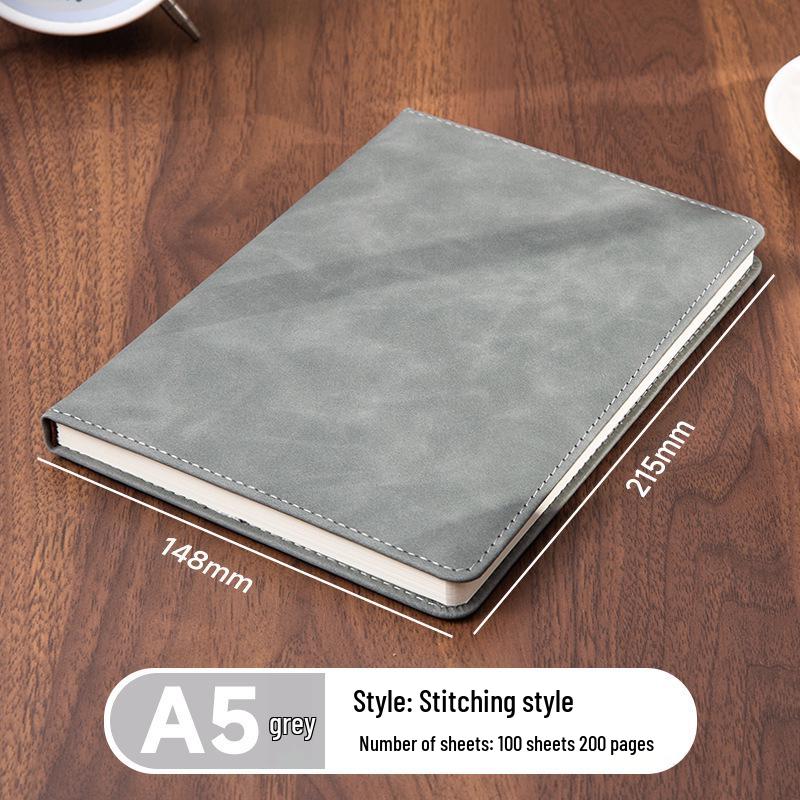A5 Sheepskin Soft Leather Notebook – Customizable, Logo Printable, Thick Business Office Design
