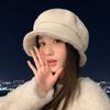 Winter Hat Women's High-end Fleece Thickened Octagonal Hat Fashion Versatile Beret Warm Painter Hat