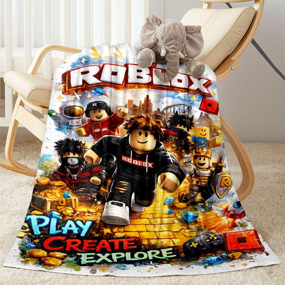 Coperta di Flanella Roblox Adventure Quest - Morbida e Adatta per Divani, Letti, Uffici, Viaggi, Tutte le Stagioni, Ottimo Regalo per Feste e Compleanni.