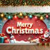 Xmas Decor Banner Snowflake Design Christmas Party Banner Christmas Banner Snowman For Photo Backdrop Winter Celebration Xmas