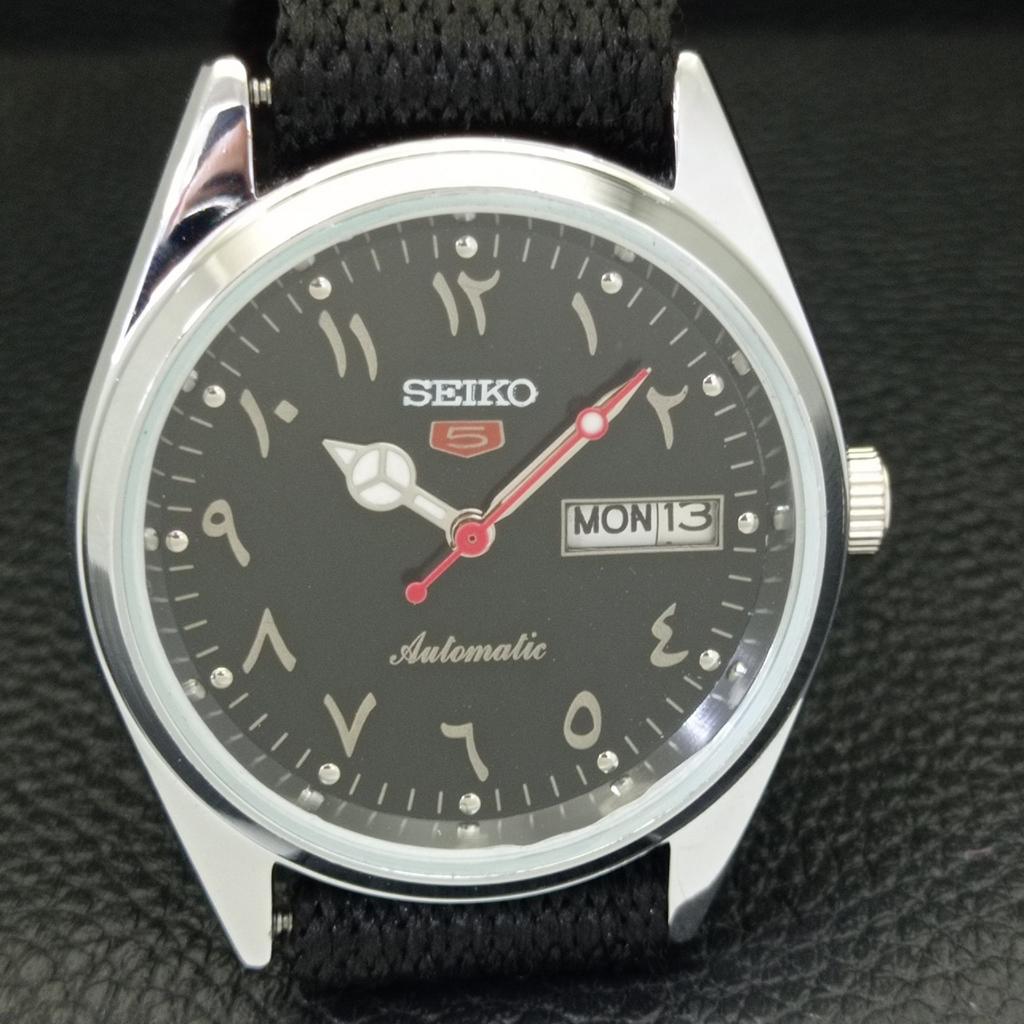 REFURBISHED SEIKO 5 AUTOMATIC 6309A VINTAGE JAPAN MENS BLACK WATCH A441269-4 Sk-a441269