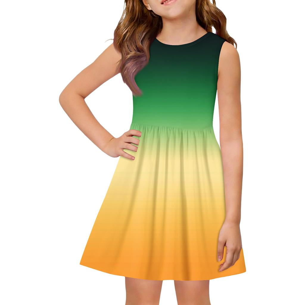 Sommer-Prinzessinnenkleid für Mädchen - A-Linien-Weste mit eingesetztem Rock
