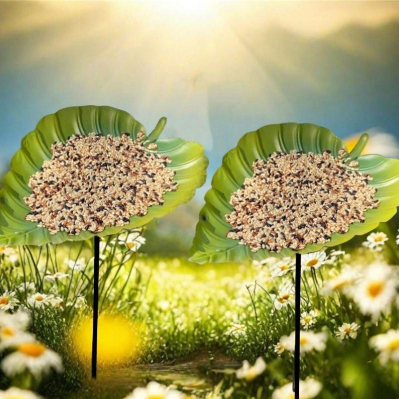 Leaf Shape Outdoor Bird Bath Winterproofed Durability Garden Decoration Feeders for Wild Birds for Nature Lover