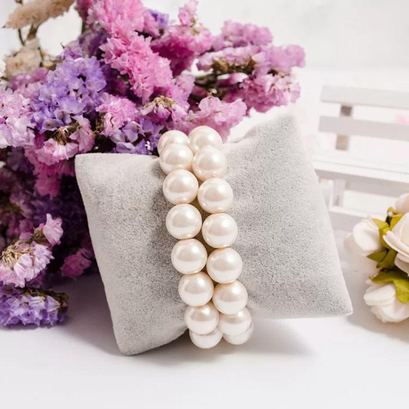 Elegant White Pearl Bracelet for Women, Classic Round Simulated Pearl Bangle, Dainty Wedding Bridal Jewelry, Gift for Mom, Mother's Day Gift