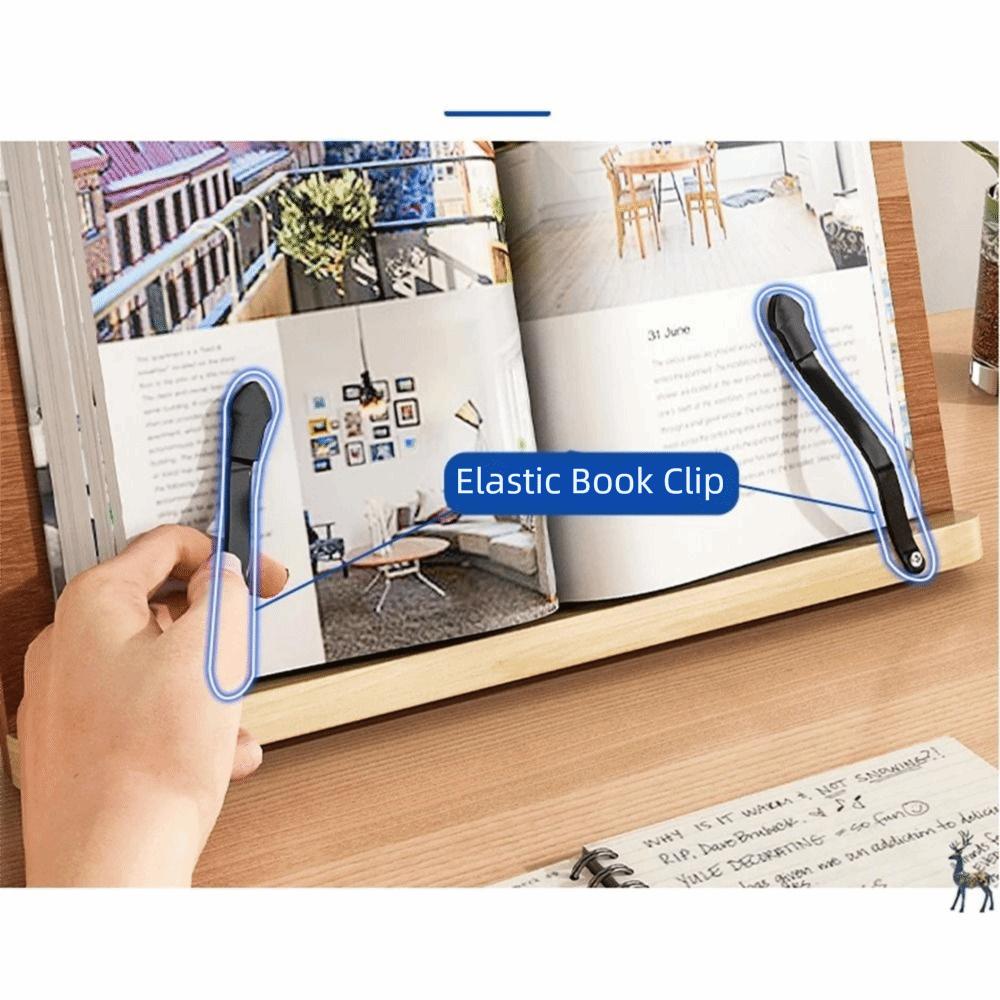 Multi-Position Support Wooden Reading Stand Foldable Cookbook Bracket Book Holder Tray  Note-taking