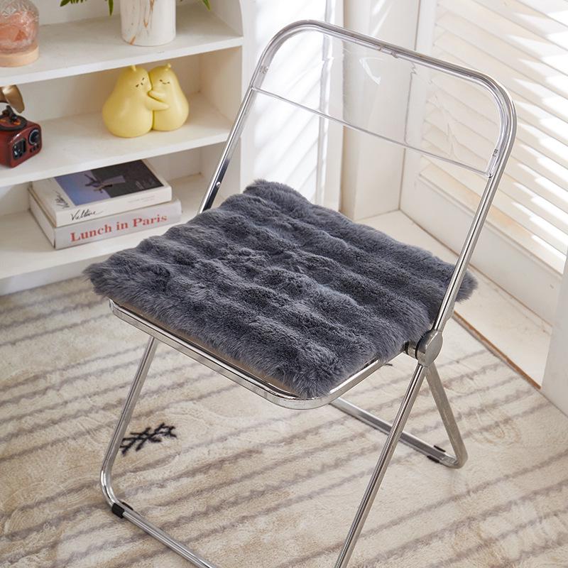 Cozy Winter Rabbit Plush Seat Cushion for Office Chair
