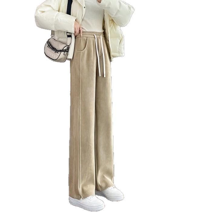 Dámské fleecem podšité tepláky s úzkou a širokou nohavicí pro jaro/podzim 2025