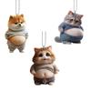 Fat Cat Dog Car Mirror Decoration Deb Dog Cat Mascot Keychain Ball Chain Stomach