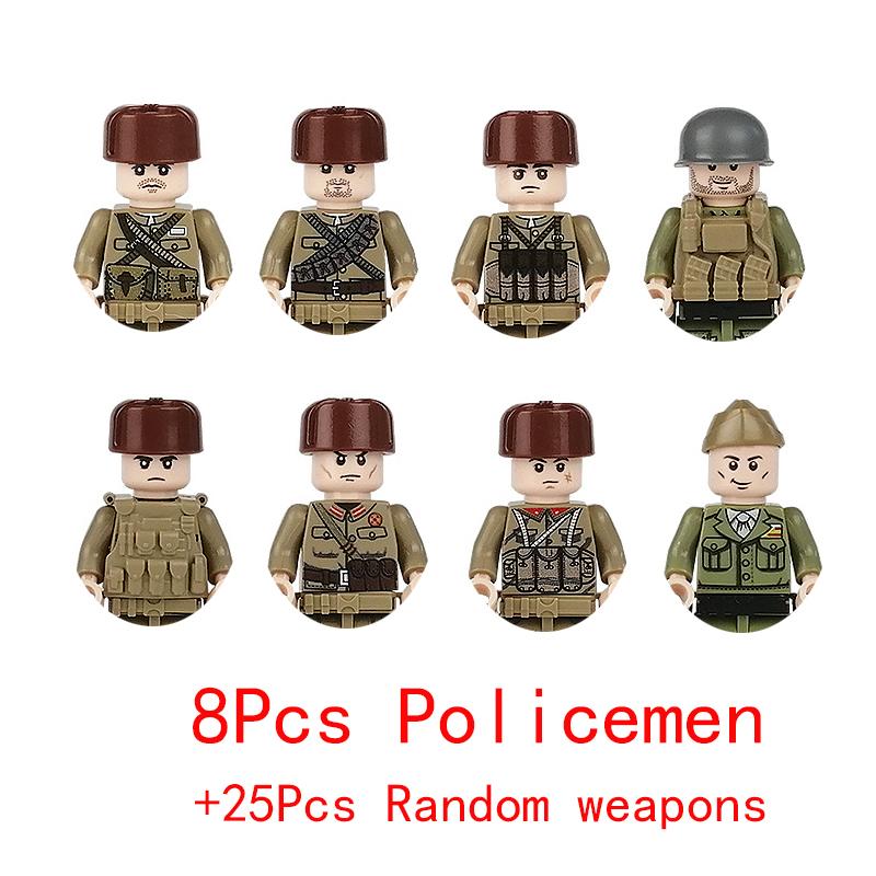 Non-Toxic Wwii Military North African Campaign Wheeled Armored Vehicle Tank Cannon Soldier Figures Building Blocks Weapon Truck Army Toy