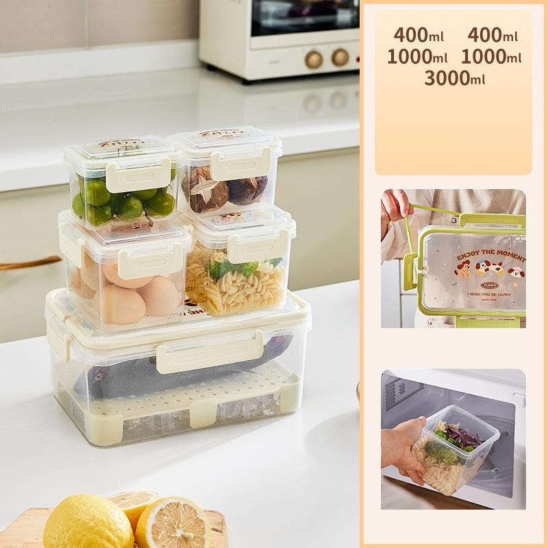 Heat Resistant Plastic Lunch Box Kitchen Fry Microwave Se Food Container Fruit Storage Shed Box Rectangular Divided Lid