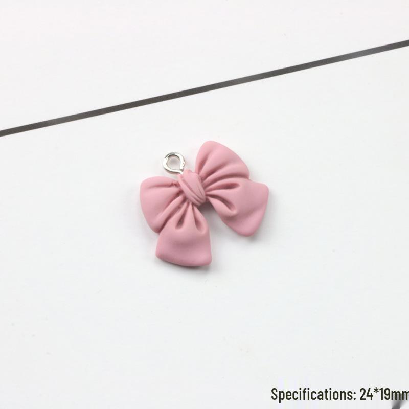 Imitation Fabric Bow Resin Pendant Earrings - DIY Jewelry Accessories