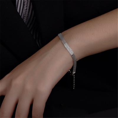 925 Sterling Silver Multilayer Simple Adjustable Charm Bracelet Bangle for Women Wedding Jewelry Party Gift