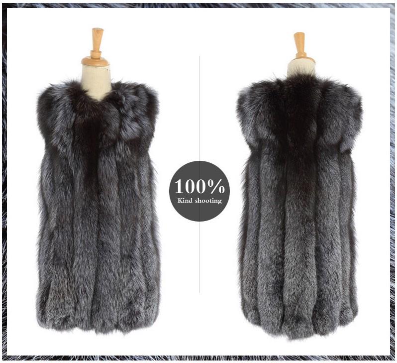2024 Autumn/Winter Faux Fox Fur Women's Mid-Length Slimming Vest