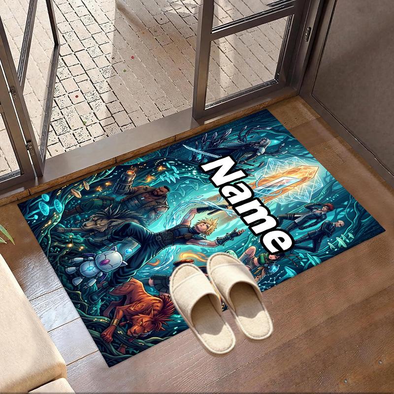 Custom Name Personalized Final Fantasy Print Carpet, Versatile Home Decor Rug, for Playroom, Apartment, Balcony, Entryway, Hallway Gift