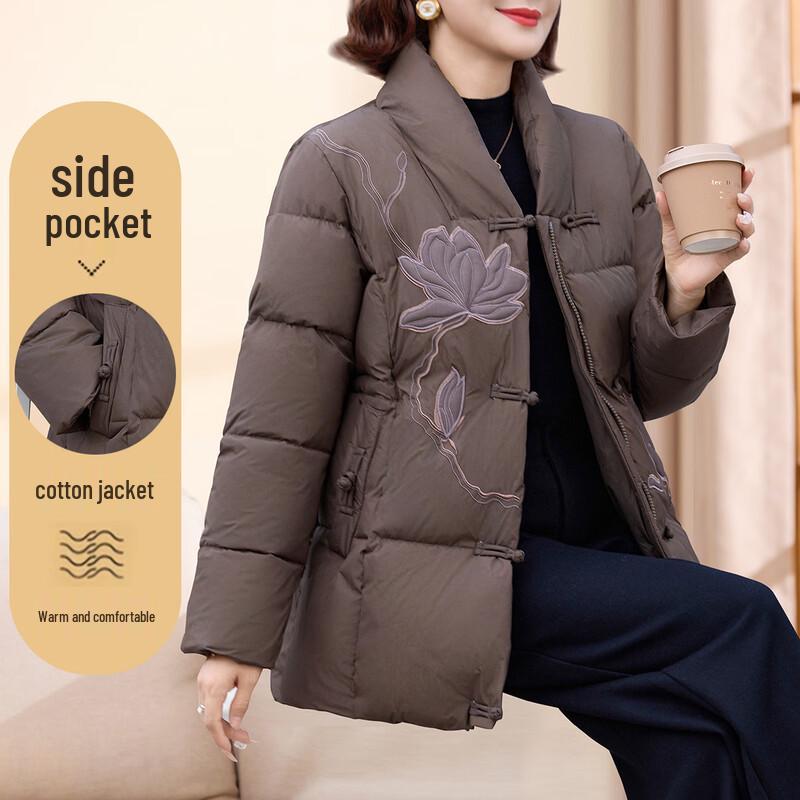 

Women s Retro Chinese Style Embroidered Padded Jacket 3XL