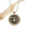 Gold-Edged Rhinestone American Flag & Statue of Liberty Necklace