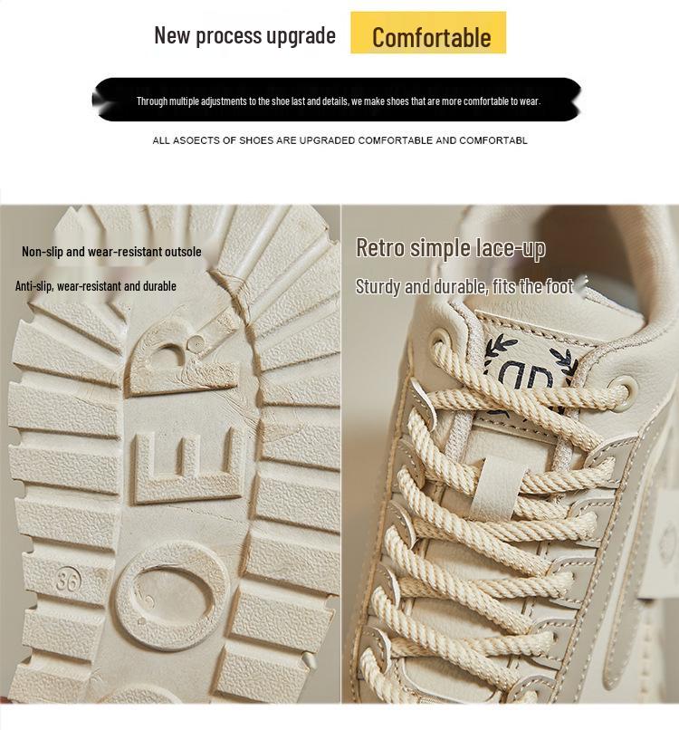 2025 Spring Korean Style Women's High-Top White Sneakers with Thick Soles - Street Style KT12261.