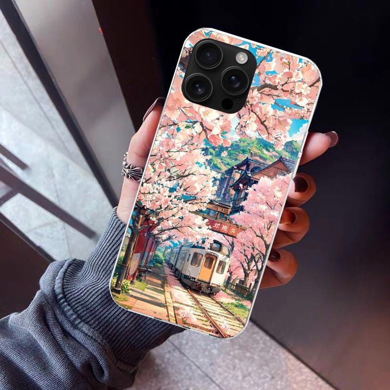 Anime Aesthetic Scenery Phone Case For iPhone 17 Air 16 15 Pro Max 14 Plus 13 Mini 12 11 Cover 7 8 SE Silicone Shell Print Funda