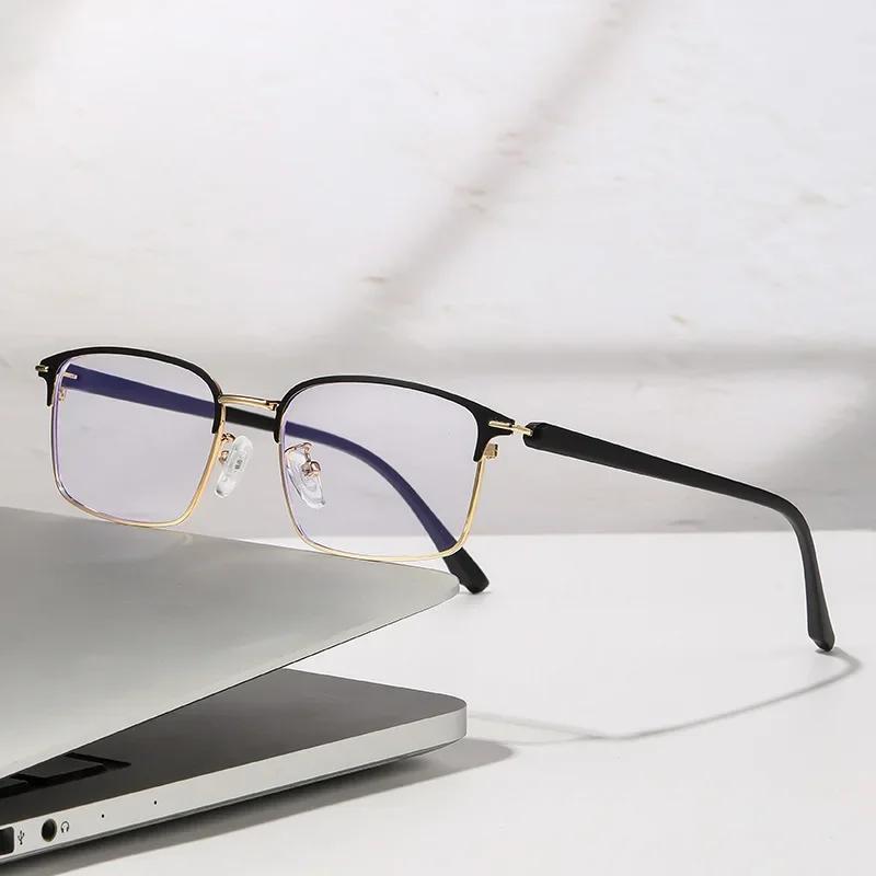 

Luxury Metal Frame Reading Glasses for Women Men Unisex Transparent Square Far Sight Eyewear HD Lens Eyeglasses Frame 0+1.0+4.0 0
