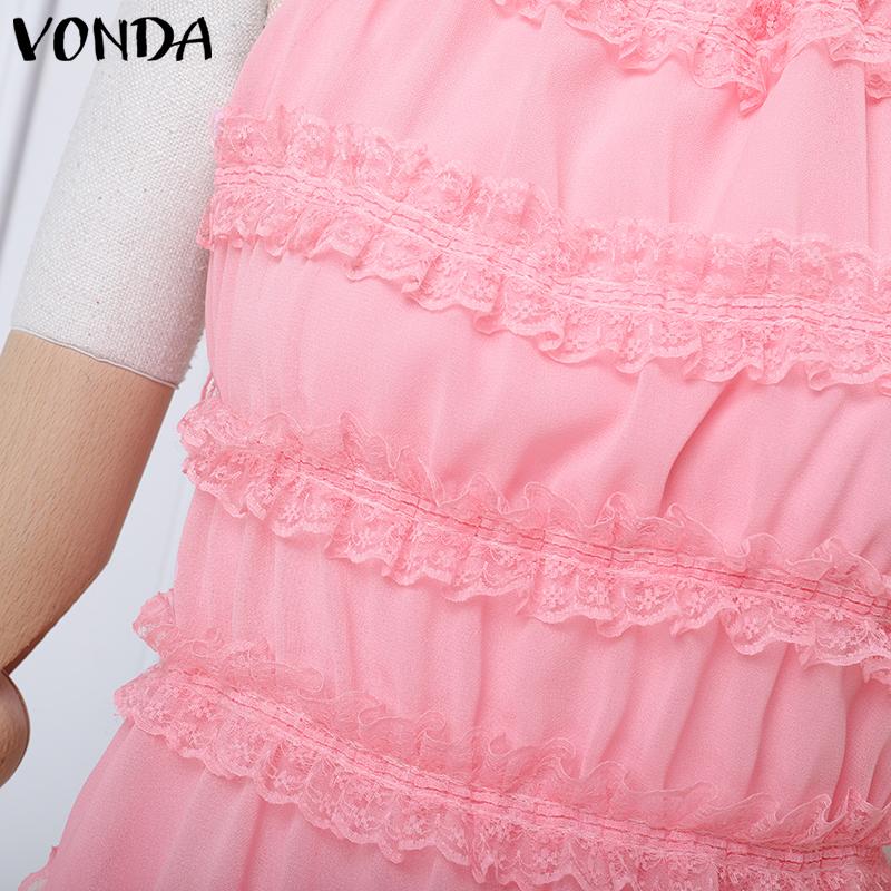 VONDA Damen Träger Neckholder Ärmellos Rüschen Rückenfrei Tanktops Camisole