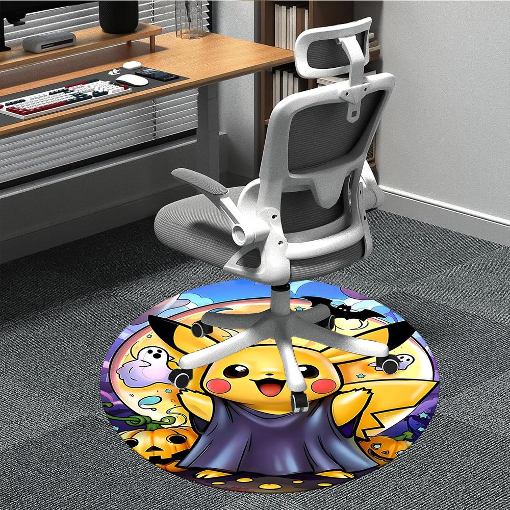 

1pc Halloween Pikachu Chair Carpet for Office Non-Slip,Machine Washable Rug for Office, Room - Holiday Decor - Machine Made yy251017208 80cm by 80cm