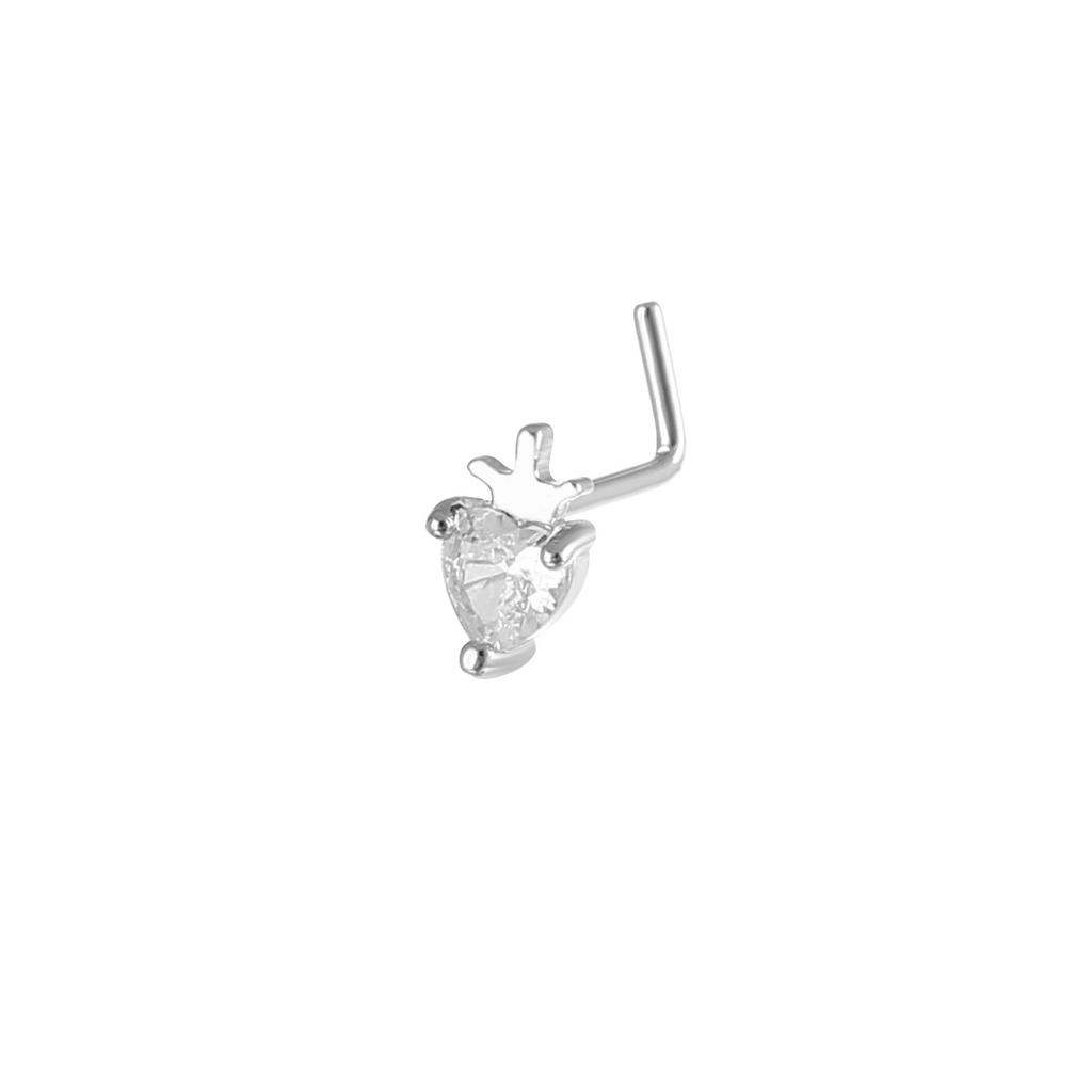 Woman Nose Stud  Stainless Steel Nostril Jewelry, Elegant Cute Nose Screw Hoop Rings, Synthetic Zirconia