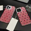 Stripe Love Heart Phone Case for iPhone 17 Max 12 15ProMax 16 16e 17E Air 11 Pro 14 Pro 13 Plus Luxury Matte Cover