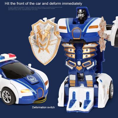 One-key Kid Toy Gifts Plastic Model Car Deformation Car Amazing Funny Toys Robot Automatic Transform For Boys