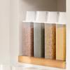 Cereal Container Plastic Transparent Sealed Dry Food Storage Dispenser Pantry Organization Canister with Measuring Cup