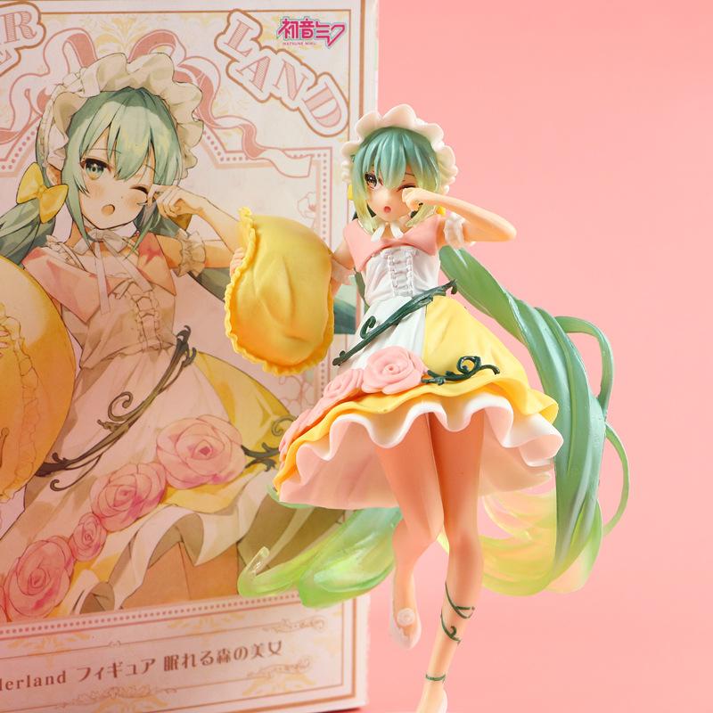 New Anime Figure Hatsune Miku Cinderella Wonderland Long Hair Princess Kawaii Virtual Singe  Model Collecting Toys
