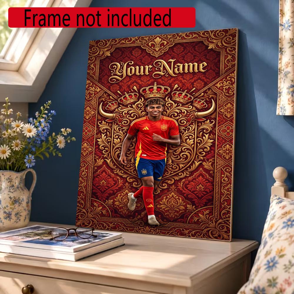 Lamin Yamal Customize Your Name Diamond Painting Round Diamond Rhinestones Mosaic Diamond Embroidery Wall Paintings Rhinestones Gift Frameless