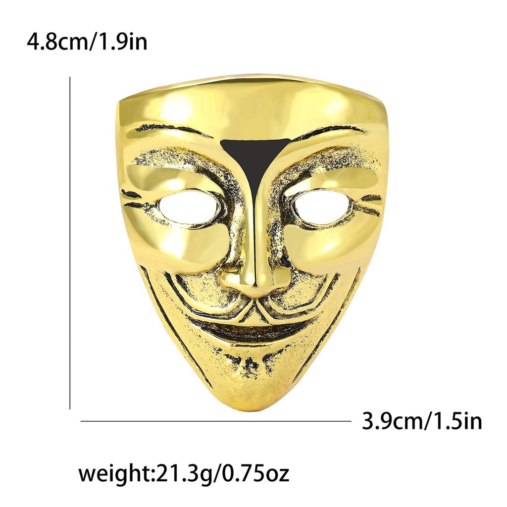 Vintage Creative Electroplating Clown Mask Brooch Personalized Fashion Men'S Suit Coat Corsage Jewelry Pin