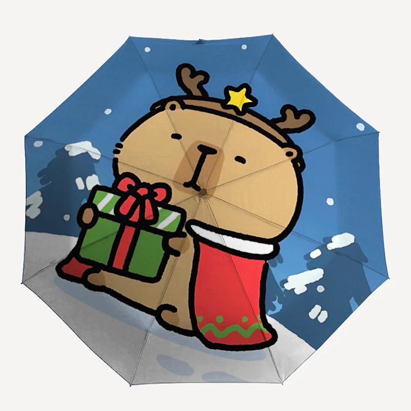 

1pc Christmas Capybara Umbrella - Portable Home Essential, Durable Iron Frame with Rod Structure, Fashion Lovers yy250910045
