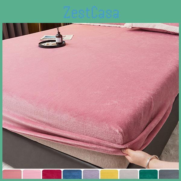 Sábanas Gruesas Elásticas Ajustadas Y Cálidas Cubierta de Colchón de Franela Ajustable Invierno Ropa de Cama de Terciopelo 150180200 Múltiples Tamaños