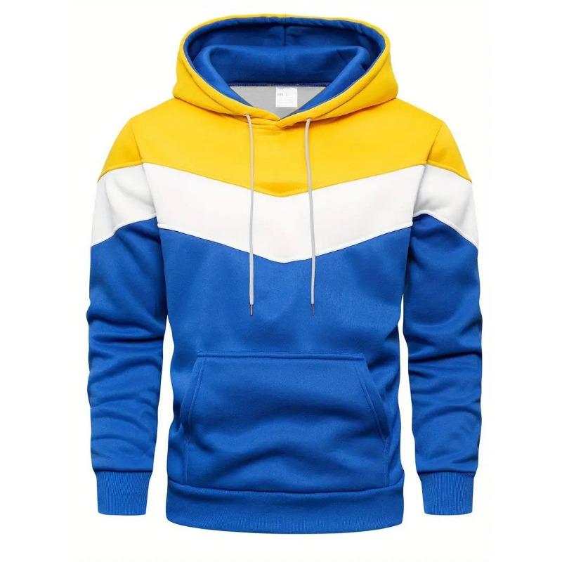 Haodingfushi Heren Winddichte Kleurblok Jas voor Herfst en Winter Heren Casual Pullover Sporttop Heren Minimalistische Stijl Sweatshirt S