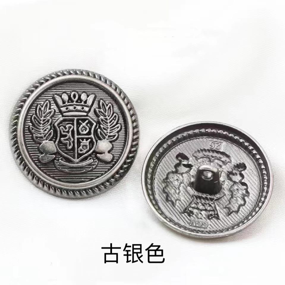 10PCS Vintage British Wheat Crown Uniform Metal Buttons For Clothing Simple Decorative Buttons