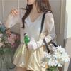 Summer Women Thin V-Neck Knitted Cardigan Single-breasted Ice Silk Air-conditioning Shirt Outside Sunscreen Top