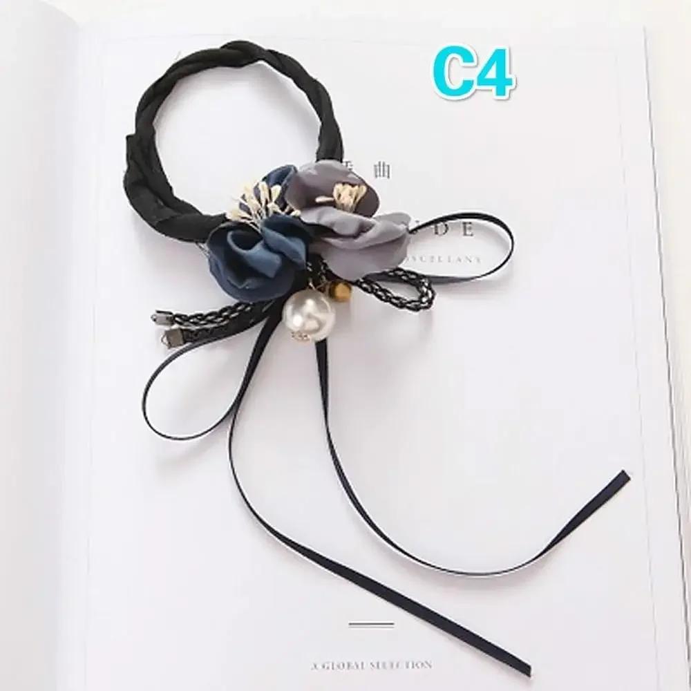 

Женщины Элегантный Цветок Большие Жемчужины Локоны для Волос Пучок Сделай Сам Прическа Бублик Лента Леди Мода Инструмент для Укладки Волос Аксессуары