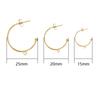 6pcs/lot 15-25mm C-shape Stainless Steel Ear Hooks with Hoop Round Earring Ear Wire For Jewelry Making DIY Earrings Accessories