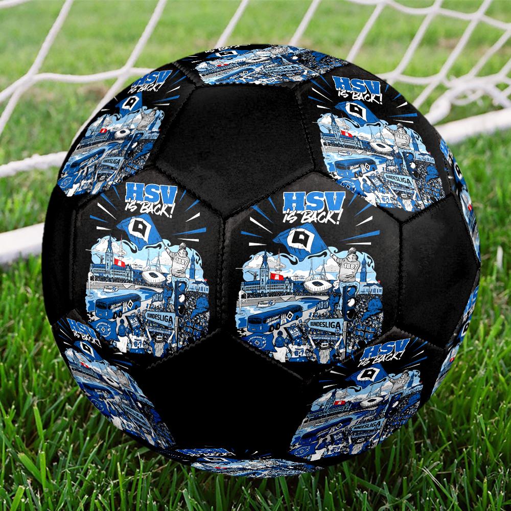 Hamburger Sportverein 2 Indoor Soccer Ball Colorful Machine Stitched PVC Size 5 Team Training Competition Ready Durable High-Bounce Cool Sports Gift