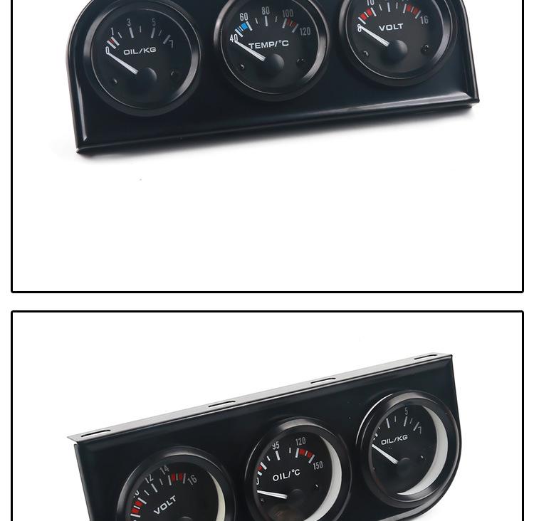 Triple Gauge Car Accessory: Voltage, Oil Pressure & Water Temperature