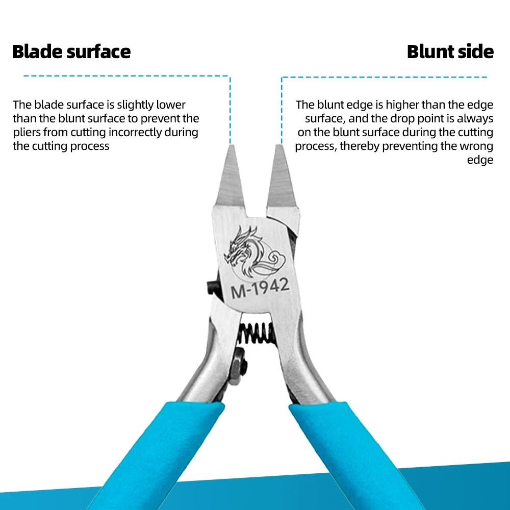 MJL M-1942 Model Pliers Non-slip Grip Sprue Cutter Ultra-thin Single Blade Gundam Nipper Plastic Model Cutting and Building DIY