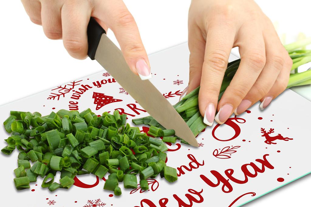 GLASS CUTTING BOARD 52x40 CHRISTMAS
