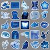 50 Trendy Low-Pixel Blue Cartoon Stickers for Storage Boxes, Helmets, Cars, Headphones, Luggage, and Desktops