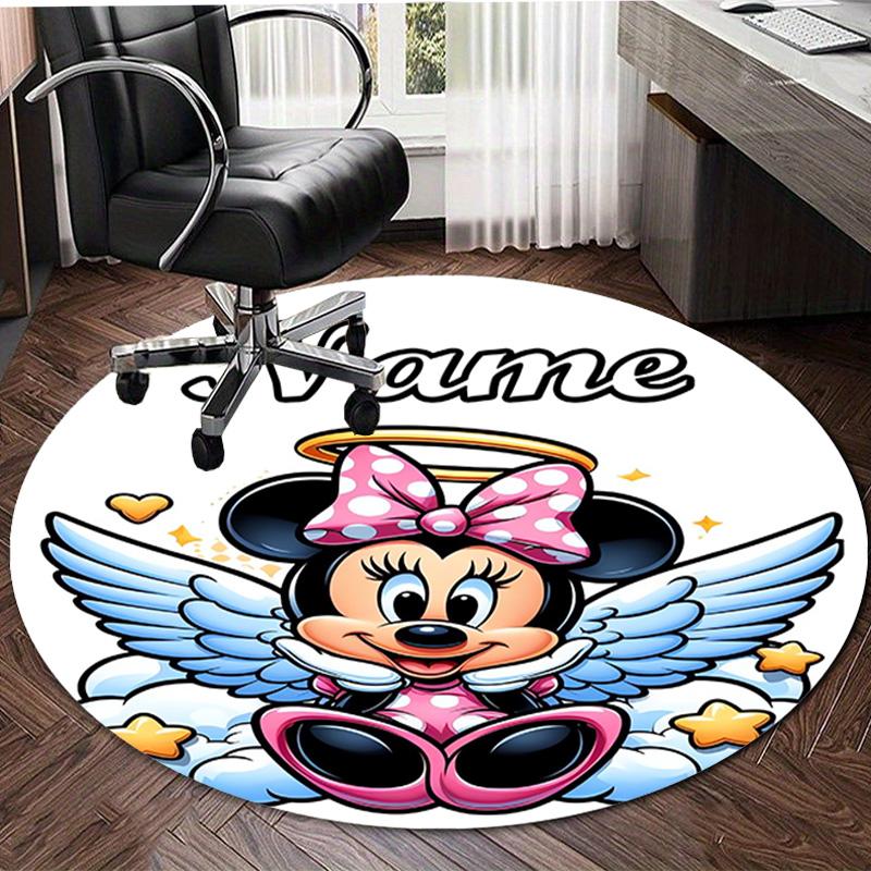Personalized M-Minnie Round Chair Office Rug - Perfect for Mat, Office Chair & More - Ideal Gift for Birthdays and Holidays