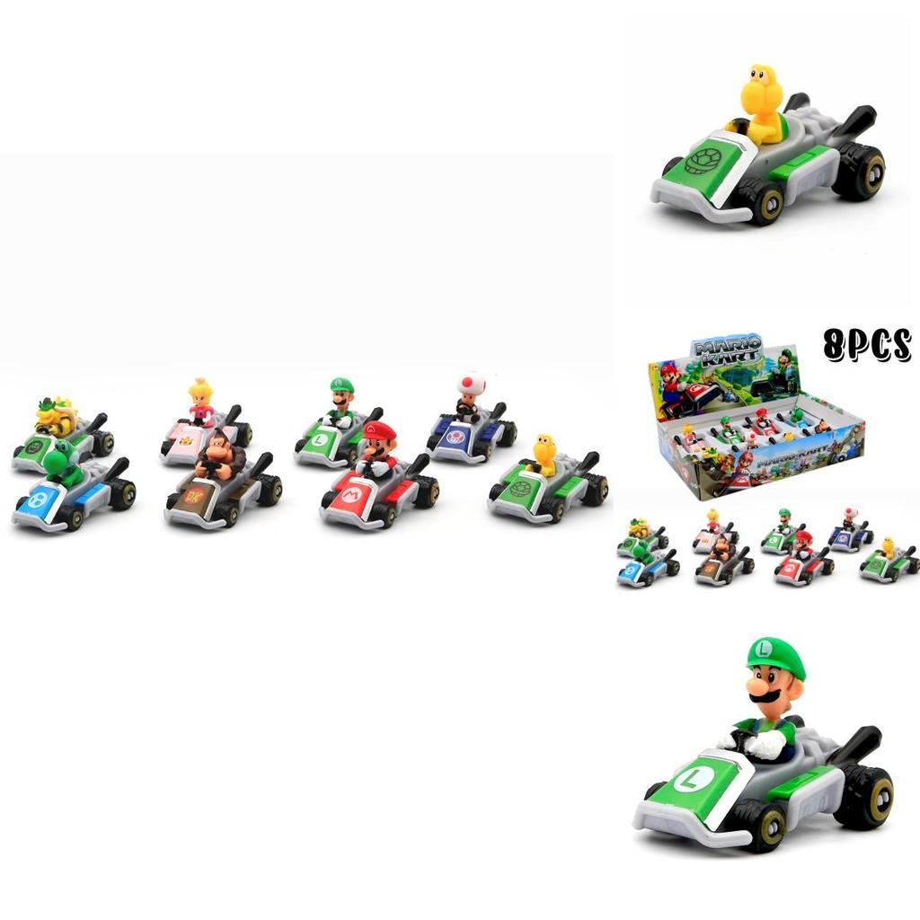 Super Mario Party Go-kart Toy Set With 8 Collectible Figures And Display Box