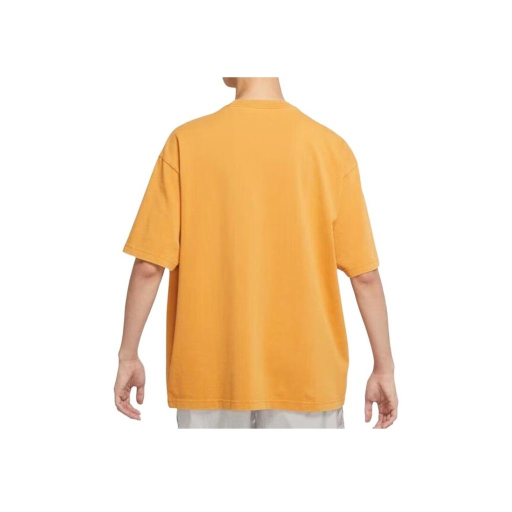 Jordan Logo Print Loose Round Neck Short Sleeve T-Shirt With Drop Shoulders FW22 Men Tops Spicy-Mustard-Yellow DZ0605-712