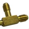 1/4'' Valves Core Tee Adapter Quick Coupler Access Air Conditioning System Connector Brass T