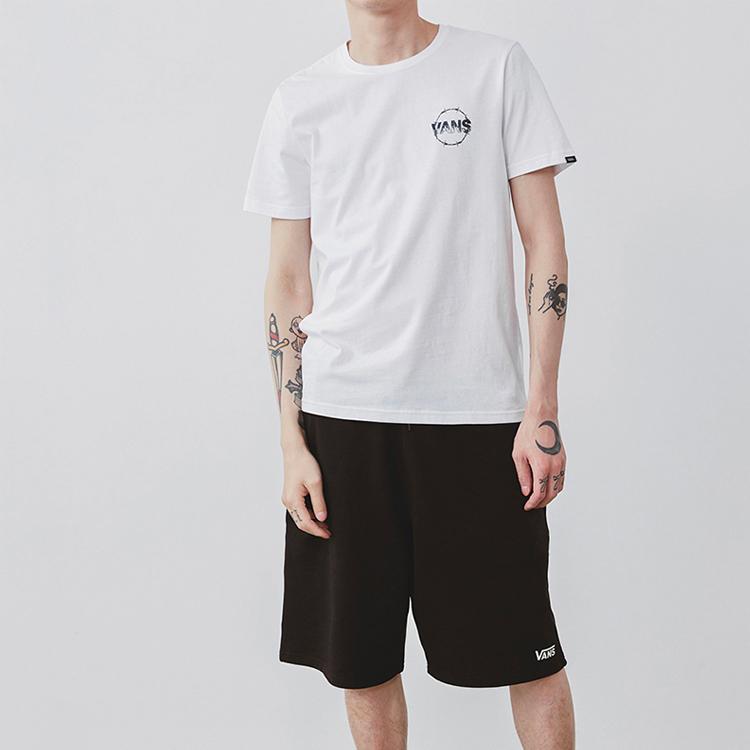 Vans Back Print Personality Short Sleeve T-Shirt Unisex Tops White VN0A4P5AWHT